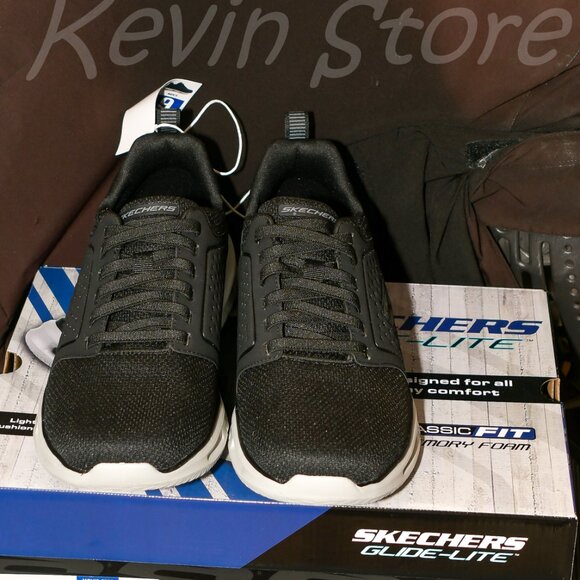 2 Pairs- Blue+Black- Skechers Men's Glide Lite Pacer Shoe. Price for 2. - Picture 8 of 14